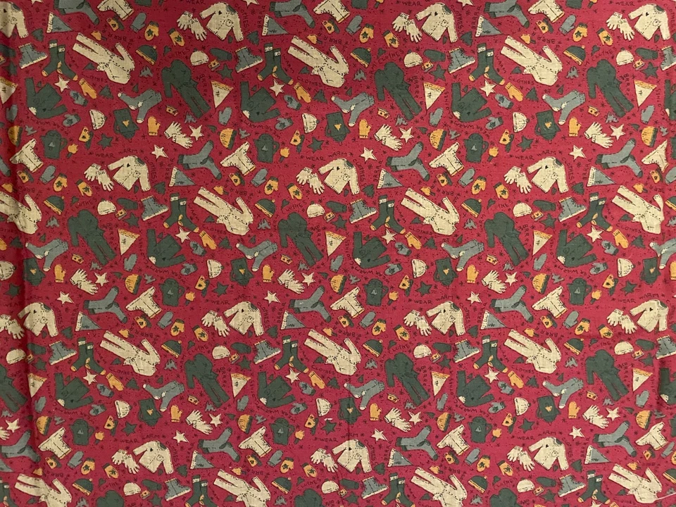 Tela vintage "Usar ropa cálida" de Country Threads/Benartex 100 % algodón de Foto 1 de 2