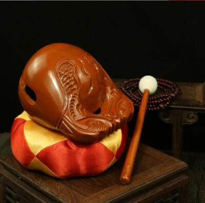 5-дюймовый камфорный буддийский монах-мирянин деревянная рыба мокугё храмовой блок мую - Изображение 1 из 3