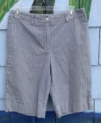 Bermudas elásticas vintage de los 80 Jones New York Seersucker mamá pantalones cortos para mujer talla 8” Foto 1 de 4