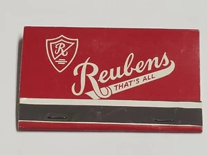 Vtg 1960s Wide Matchbook - REUBEN'S Deli Restaurant New York City - Full NEW - Picture 1 of 3