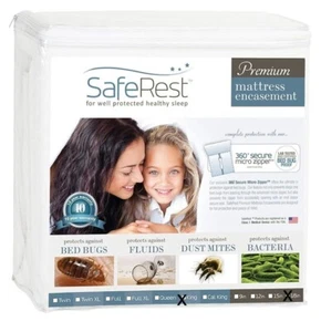 SafeRest Premium King 15"-18" Deep Mattress Encasement Water & Bed Bug Proof - Picture 1 of 7