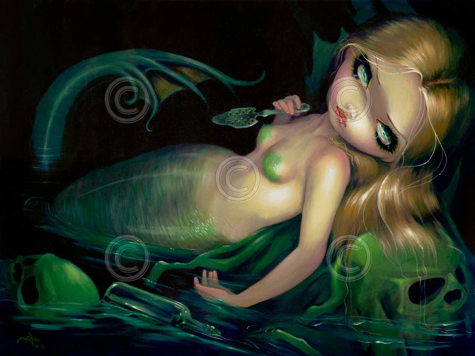 Póster gótico impresión artística de absenta sirena de Jasmine Becket-Griffith 11x14 Foto 1 de 1