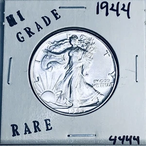 1944 LIBERTY WALKING SILVER HALF DOLLAR HI GRADE U.S. MINT RARE COIN 4444 - Picture 1 of 3
