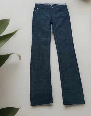 Pantalones de mezclilla rectos de pana elásticos verdes ajustados elegantes de Italia NOTIFY talla W27 35L Foto 1 de 4