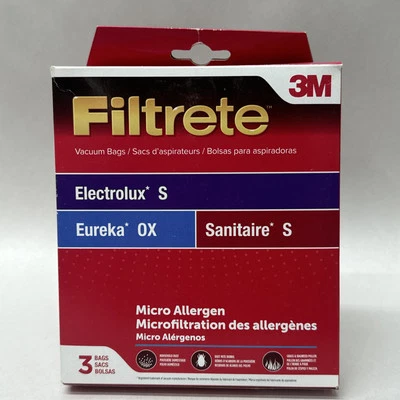 3M Filtrate Electrolux S Eureka OX Sanitaire S Vacuum Bags Micro Allergen 3 Pack - Image 1 of 3