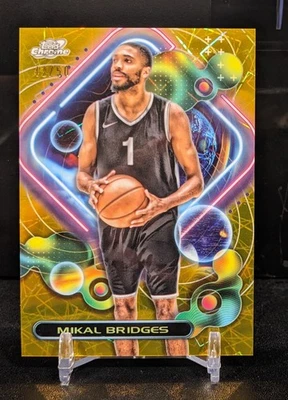 Mikal Bridges 🏀 2023-24 Topps Chrome Cosmic Gold /50 #11 🏀 Nets  - Image 1 of 3