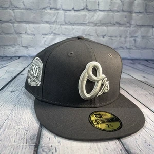 Baltimore Orioles New Era 59Fifty Dark Graphite 30th Anniversary Fitted Sz 7 3/4 - Picture 1 of 7