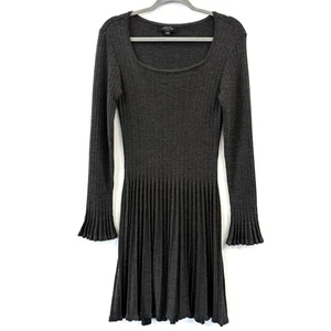 TAHARI ARTHUR S LEVINE Sweater Dress Womens PS Rib Knit Charcoal Acrylic/Wool - Picture 1 of 10