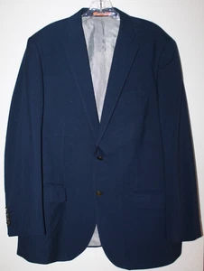 Dockers Jacket Size 42R Polyester/Rayon Blend Sport Coat Navy Blue Solid - Picture 1 of 17