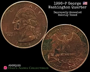 Heavily Toned 1996 P Washington Quarter ✨Improperly Annealed✨ - Picture 1 of 5
