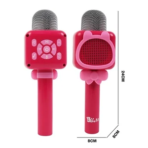 2x Kids Wireless Karaoke Microphones Bluetooth Speaker Singing Party Set Pink - Picture 1 of 9