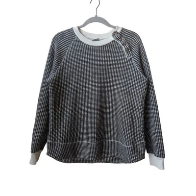 Columbia Womens Size Large Black White Herringbone Pullover Sweater Warm - Image 1 of 4