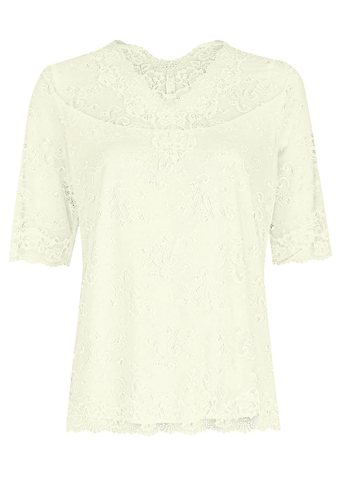 Nina von C Spitzenshirt, Dirndlbluse Spitze halbarm champagner weiss 16460892 - Bild 1 von 1