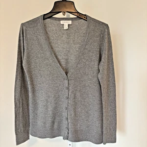 Forever 21 Basic Workwear Strickjacke Damen M meliert grau V-Ausschnitt Knopfleiste - Bild 1 von 11