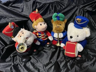 Vtg TL Toys HK LTD Animated Marching Christmas Band Set Of 4 Santa Clause - Image 1 of 4