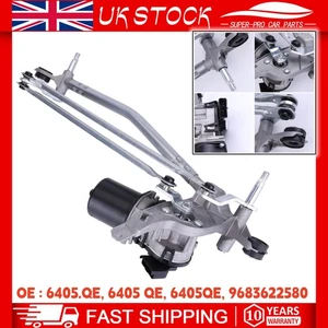 For Citroen C3 II & DS3 2009-15 Hatchback Front Wiper Motor & Linkage 6405QE - Picture 1 of 15