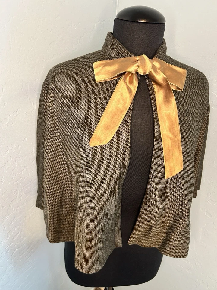 Cápleta estilo victoriano marrón dorado para mujer eduardiana vintage alta calidad Foto 1 de 3