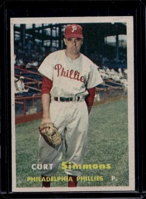 1957 Topps #158 Curt Simmons, Ex - Image 1 of 2
