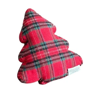Weihnachtsbaum Überwurf Kissen kariert rot und grün Plüsch 14 Zoll - Bild 1 von 7