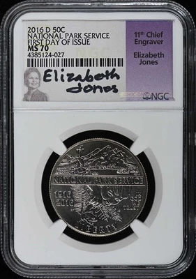 2016 D NATIONAL PARK SERVICE FIRST DAY OF ISSUE 50C NGC MS70 - Image 1 of 2