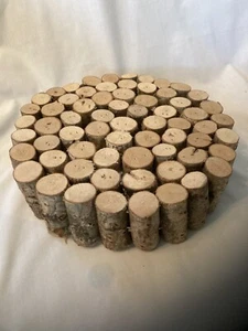 Naturschnitt Naturholz zusammengesetzt genagelt Untersetzer Bauernhaus primitiv! - Bild 1 von 5