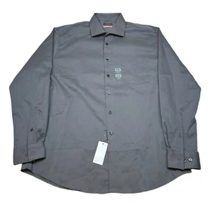 Van Heusen Steel Dress Shirt Mens Large 16-16.5 34/35 Stain Shield Stretch NEW - Picture 1 of 8