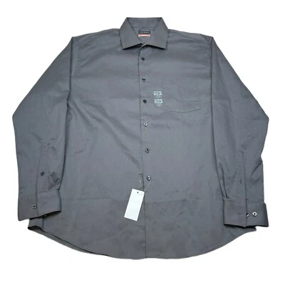 Van Heusen Steel Dress Shirt Mens Large 16-16.5 34/35 Stain Shield Stretch NEW - Image 1 of 4
