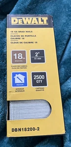 DeWalt DBN18200-2 Brad Nails 18-Ga 2” - 2500 Pack - New In Box - Picture 1 of 2