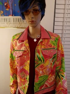 Women's Nancy Bolen Colorful Silk Jacket Size Petite Medium - Picture 1 of 8