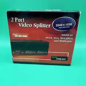 1x2 2 Port VGA HD15 Video Splitter PC Laptop to TV LCD Monitor Display 450MHz - Picture 1 of 6