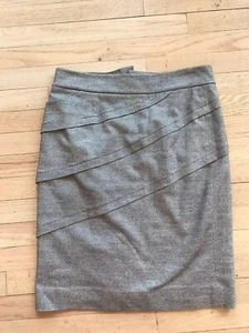 PER SE Carlisle $348 Wool Silk Combo Marled Speck Tweed SKIRT Size US 8 - Picture 1 of 5