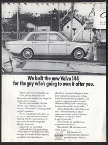 1967 VOLVO 144 Vintage Original Print AD | White Like New car photo Canada Sedan - Picture 1 of 1