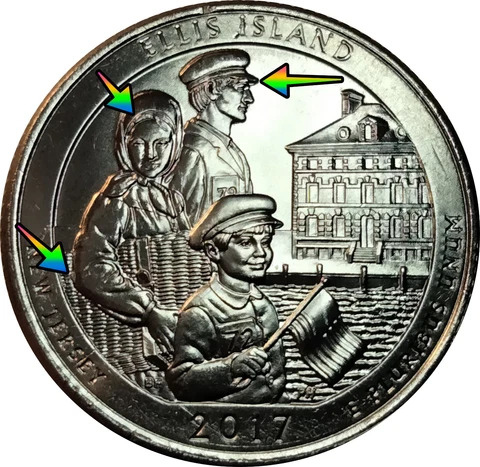 New Jersey Ellis Island 2017P National Park Quarter Error Cover