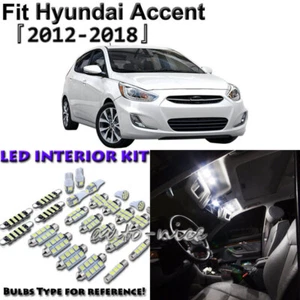 8 x White Interior LED Lights Package Kit For Hyundai Accent 2012 - 2017 2018 - Picture 1 of 8