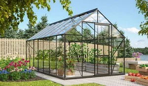 Vitavia, Gewächshaus, Treibhaus Merkur 11500 in schwarz, HKP, ESG mit Fundament - Bild 1 von 11