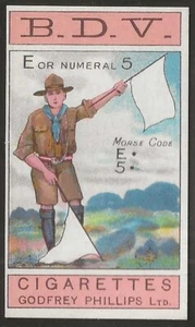 PHILLIPS-SEMAPHORE SIGNALLING 1916 BOY SCOUTS-#05- E OR NUMERAL 5  - Picture 1 of 2