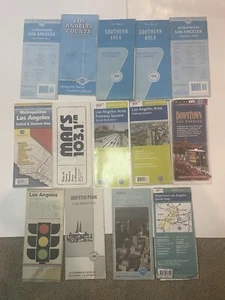 Lot Of 14 Vintage Los Angeles Maps Ephemera Downtown L.A - Picture 1 of 5