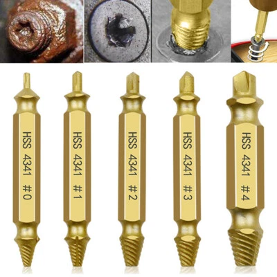 Damaged Screw Remover Set 5 Pcs Easy Out Stripped Screw and Damaged Bolt Extract - Image 1 of 4