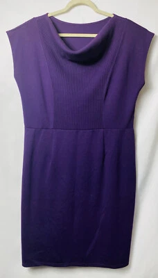 Spense Vivid Purple Knit Sweater Dress Stretch with Cowl Neck Size XXL  - Image 1 of 2