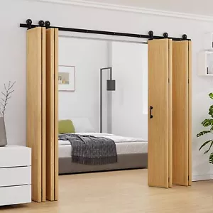 Kit de hardware de puerta corredera plegable de granero de 5-20 pies rodillo de pista moderno para 4/8 puertas - Imagen 1 de 22