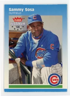 E577 SAMMY SOSA SILVER 2002 FLEER PLATINUM 181/202 CHICAGO CUBS #34 RARE - Image 1 of 2
