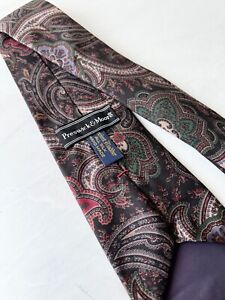 Preswick & Moore Ancient Madder Silk Paisley Printed Silk Tie