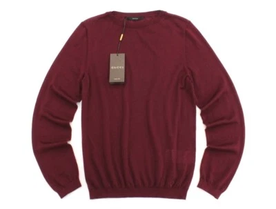 NUEVO CON ETIQUETAS SUÉTER JERSEY GG ENTRELAZADO FINO CACHEMIR ROJO GASTADO GUCCI M #369065 Foto 1 de 4