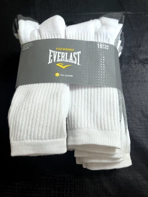 Nuevo paquete de diez calcetines altos blancos Everlast para hombre talla 6-11 Foto 1 de 4