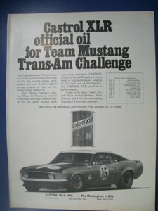 1969 Ford Trans Am MUSTANG mid-size-mag Castrol car oil ad- Trans Am Challenge - Picture 1 of 1