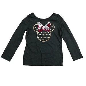Disney Double Sequined Minnie Mouse Long Sleeve Top by Jumping Beans Girl's 6 - Picture 1 of 8
