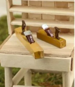 Miniature Dollshouse Accessories TWO Antique Wood Planers 1/12th Scale Miniature - Picture 1 of 1