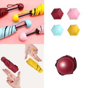 US 1 Pcs Mini Compact Umbrella Windproof Travel Sun Rain Capsule UV Protection - Picture 1 of 19