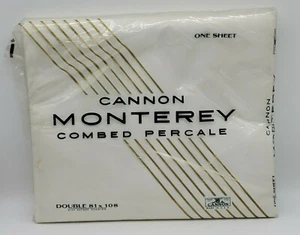 Cañón Monterey Percale Doble Hoja Plana Completa Beige Hecha en EE. UU. Nueva en Paquete - Imagen 1 de 6