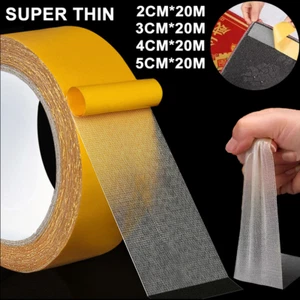 20M Super Thin Strong Fixation Double Sided Adhesive Tape Heavy Duty Translucent - Picture 1 of 18
